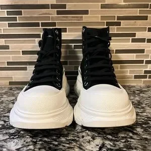 ★alexander mcqueen★ Tread Slick High Top Sneakers Black Wh 17457924_37497496_600.jpg